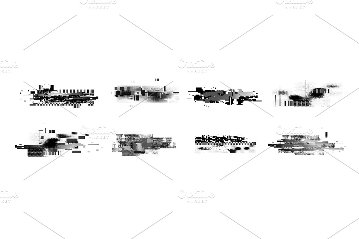 Pixel glitch distortion textures, a Technology Illustration by art PVP - market
