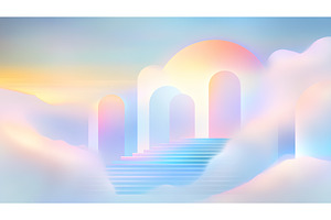Surreal dreamscape with ethereal
