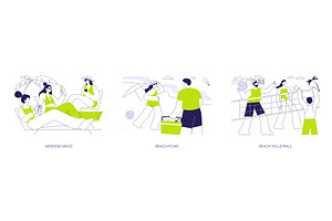 Urban beach isolated cartoon vector, a Person Illustration by Visual Generation