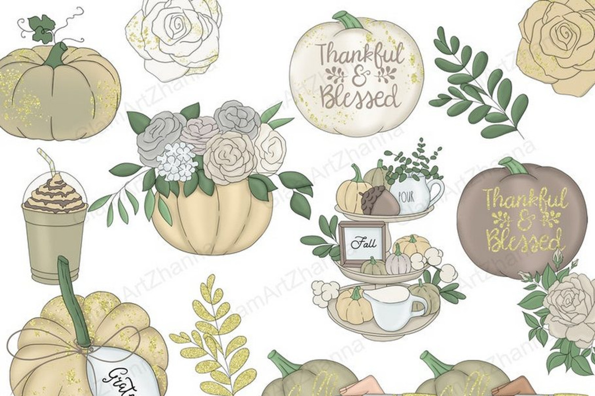 Giving Thanks Clipart, an Illustration by GlamArtZhanna (Photo 3 of 3)