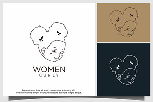 Women Curly Logo Design