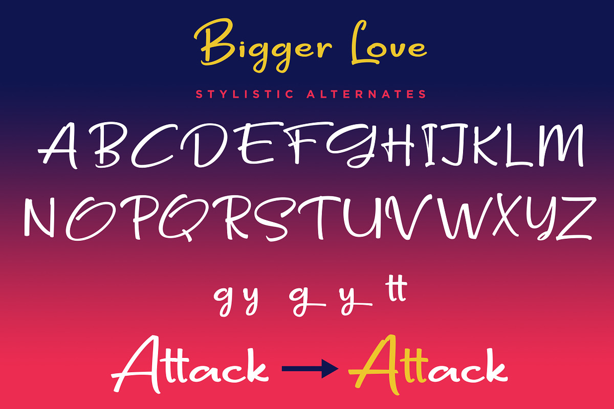 Bigger Love - Clean Handwriting Font preview 7