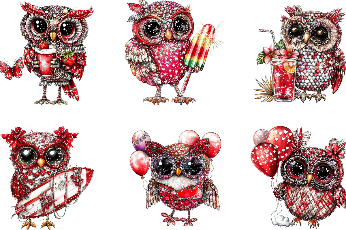 Whimsical Summer Owl Clipart, a Seasonal Illustration by Designking (Photo 3 of 5)