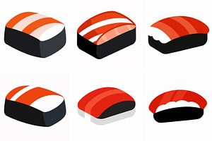 Delicious Sushi Collection Six Types, an Object Graphic by Billah Hub
