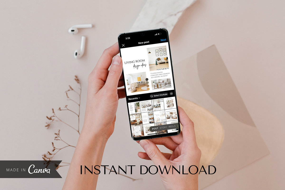 Interior Design Instagram Posts, a Social Media Template by ShopRShop (Photo 7 of 9)