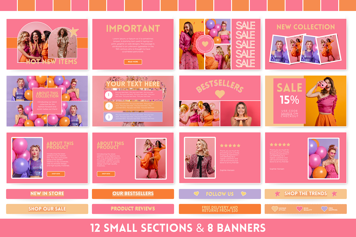 Orange Pink Email Templates, an Email Template by SunshineStudioBoutique (Photo 6 of 10)