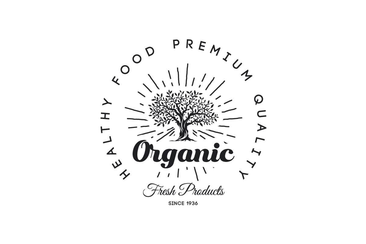 Organic natural food tree logo, a Food Illustration by provector (Photo 4 of 6)