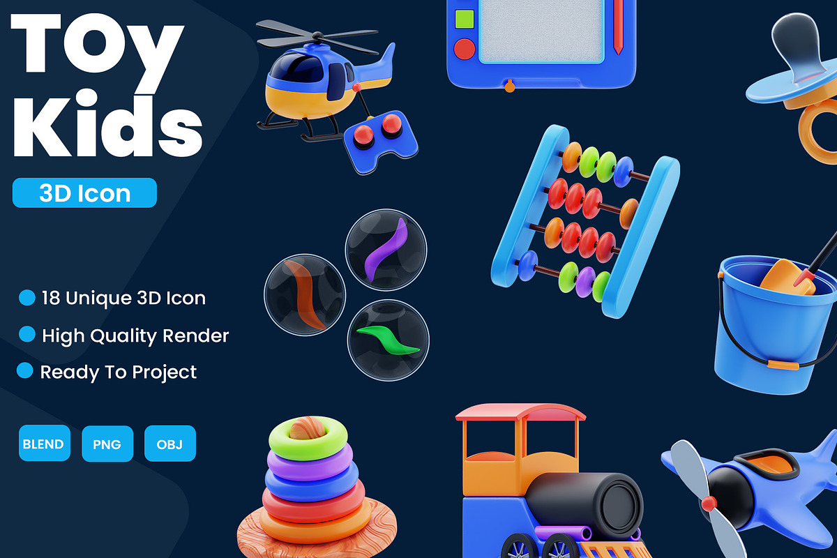 Toy Kids 3D Icon Pack, a 3D by novia99design (Photo 1 of 6)