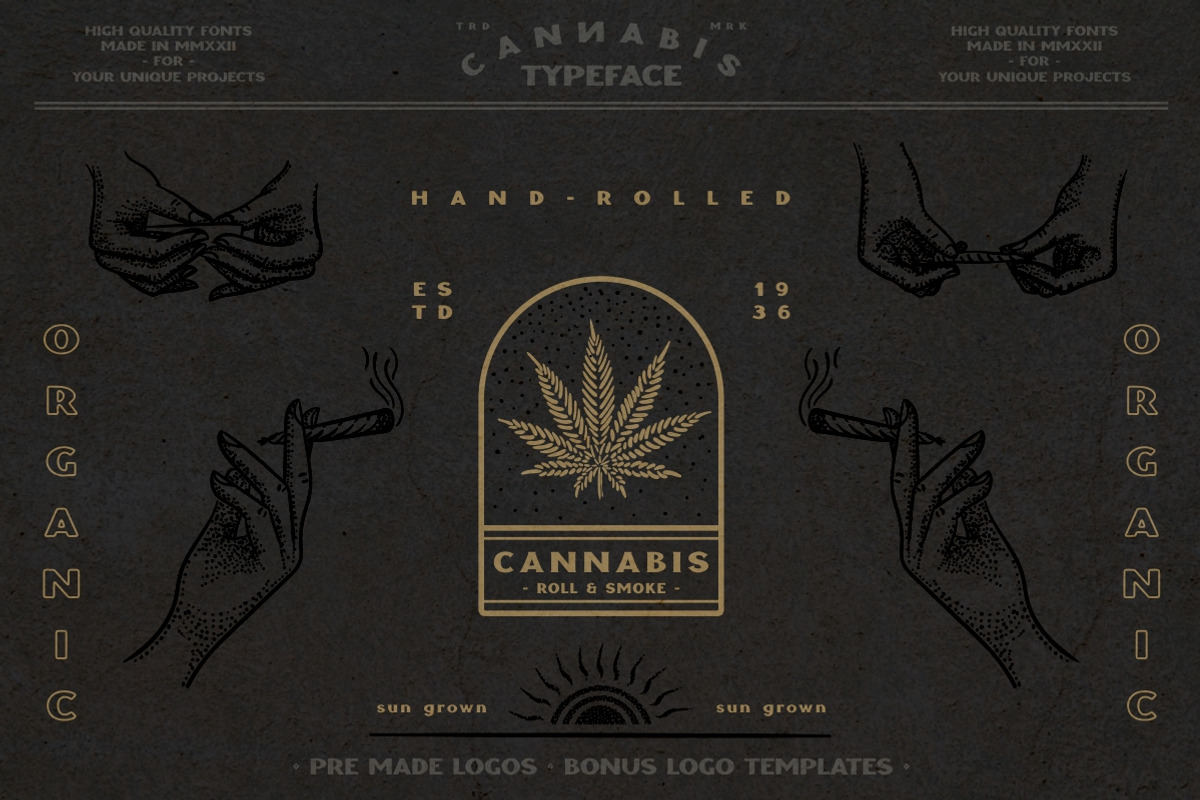 CANNABIS vintage font, a Font by Fat Hamster (Photo 3 of 10)