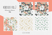 Hibiscus Line Drawing Floral Pattern, a Pattern Graphic by Rose Design (Thumbnail 3 of 12)