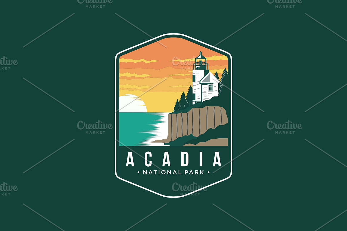 Acadia National Park Emblem Logo, a Branding & Logo Template by swarnstudio