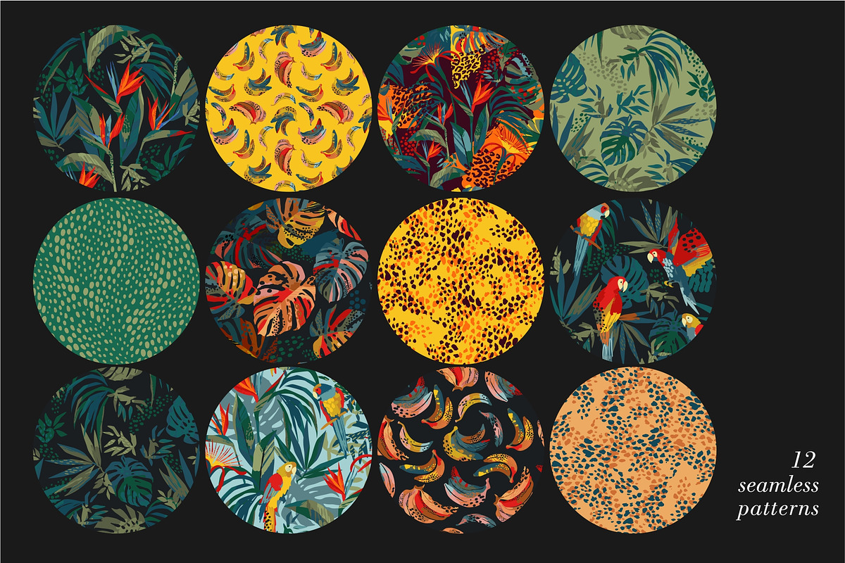 Jungle patterns & elements, a Pattern Graphic by Nadia Grapes (Photo 3 of 6)