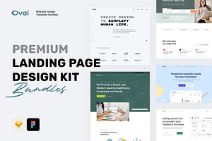 Oval Landing Page Template Bundles