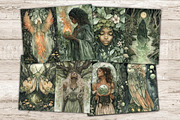 Green Witch Junk Journal Paper, a Person Illustration by GlamArtZhanna (Thumbnail 6 of 10)
