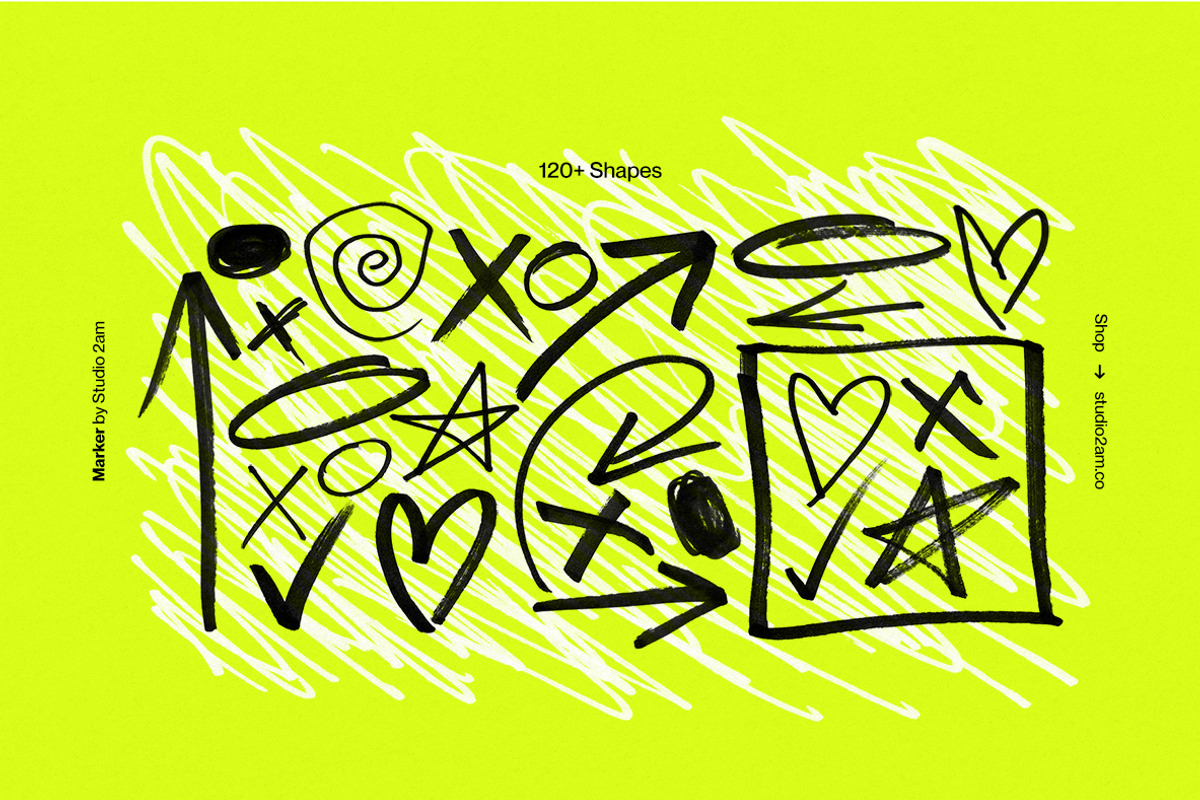 Marker – 500 Scribbles, Lines & More, a Texture Graphic by Studio 2am (Photo 8 of 11)