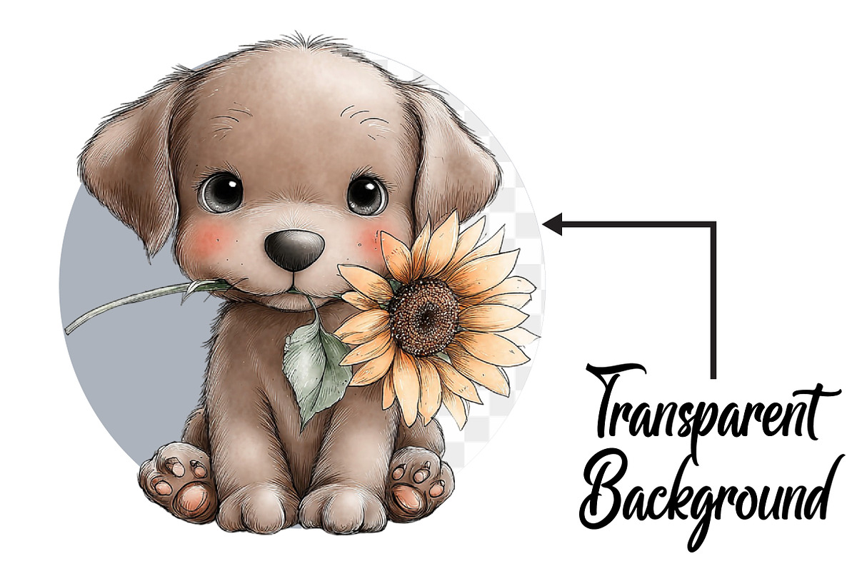 Watercolor Puppies Clipart, an Illustration by Pixels.Craft (Photo 2 of 6)