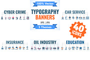 Set Typography Banners, an Education Illustration by TAlex (Thumbnail 1 of 6)
