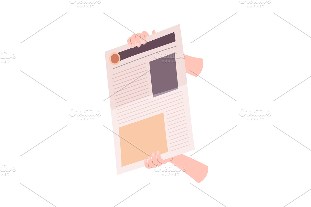 Cartoon newspaper in hand, an Object Illustration by Things for designers