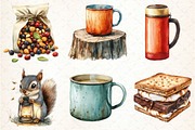 Autumn Camping Trip Clipart, an Illustration by DreamCafeArt (Thumbnail 3 of 7)