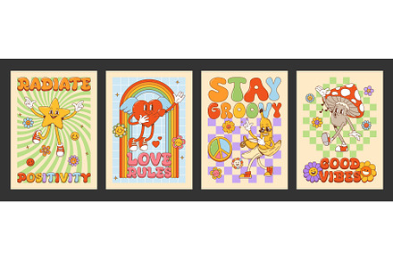 Groovy posters with characters, a Decorative Illustration by Buch&Bee