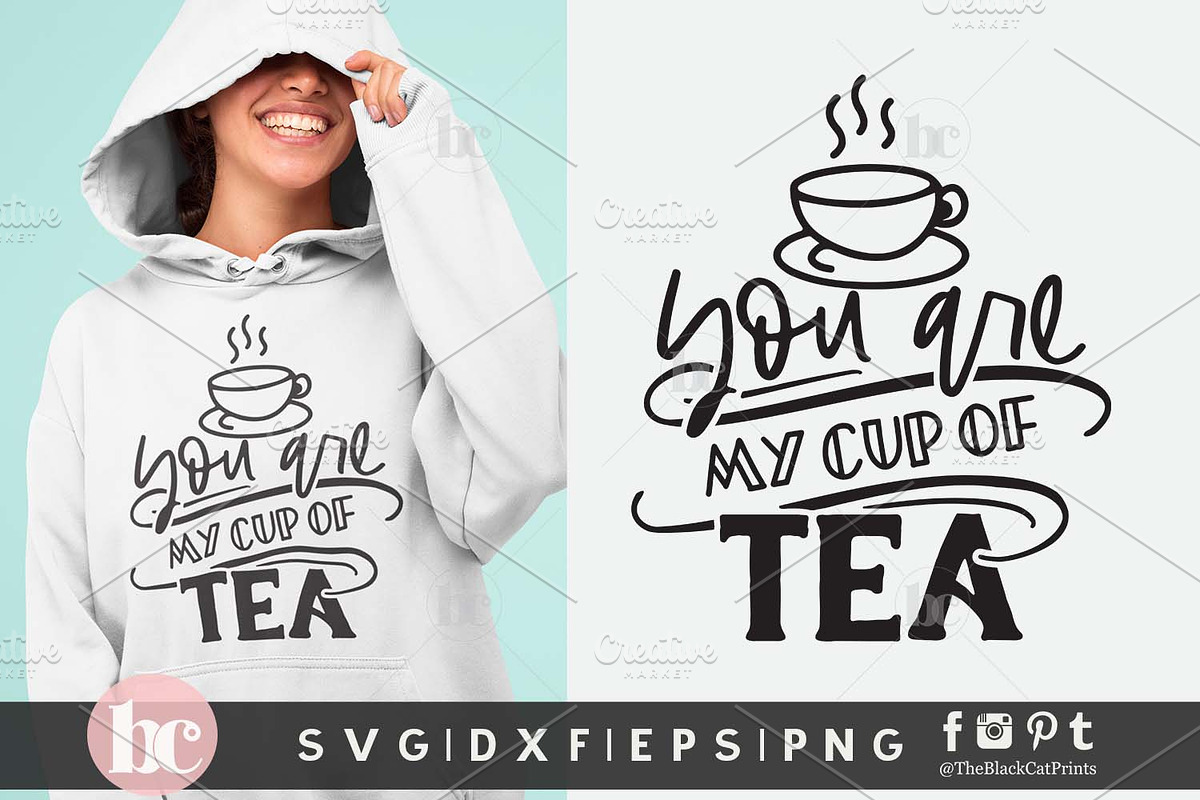 Tea SVG Bundle | Funny Tea Quotes, a Food Illustration by TheBlackCatPrints (Photo 12 of 12)