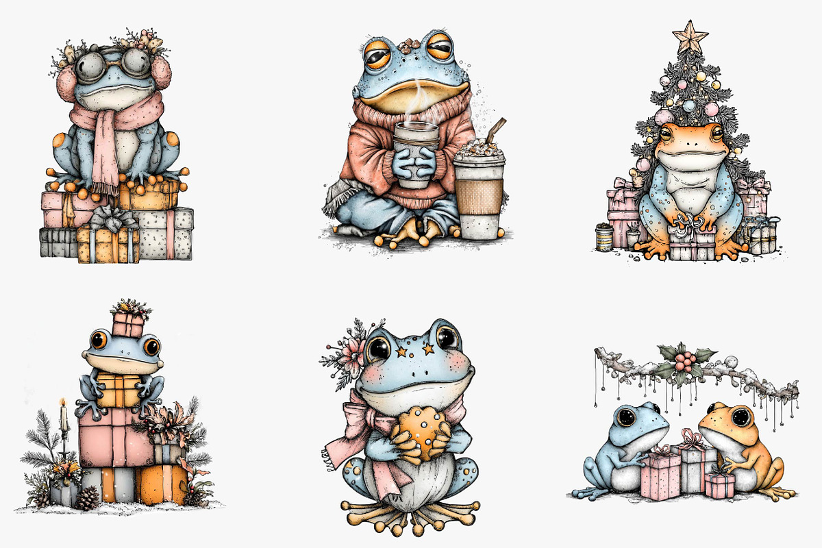 Coquette Christmas Frog, an Illustration by CreationArt (Photo 5 of 6)