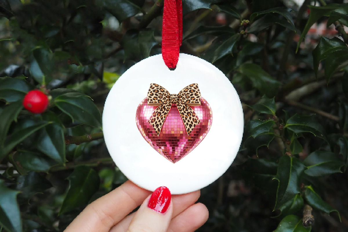 Pink Disco Heart Leopard Bow, an Illustration by DreamArtGraphic (Photo 2 of 6)