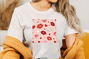 Kisses Lips and Hearts Pattern, a Pattern Graphic by SVGArt (Thumbnail 5 of 8)