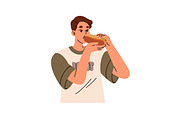 Hugry people eating fast food set, a Person Illustration by PaperTrident (Thumbnail 7 of 9)