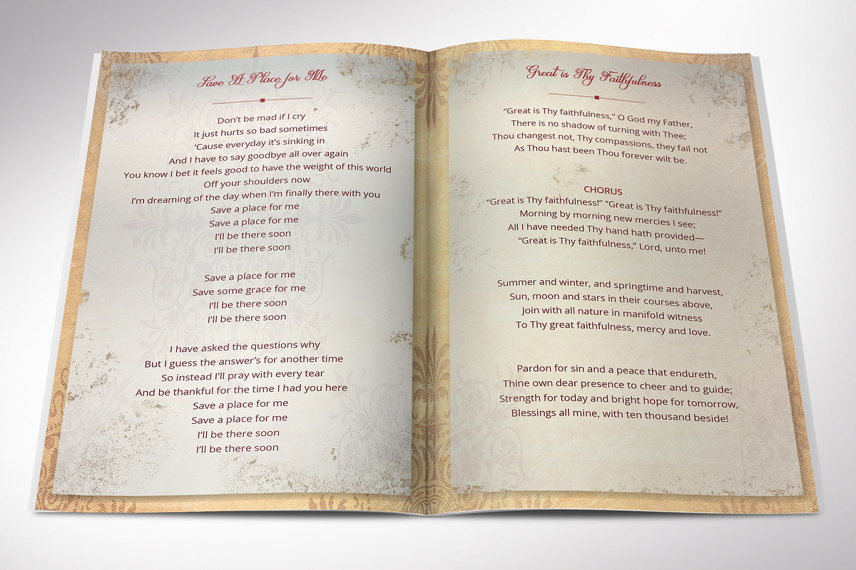 Victorian Funeral Program Word, a Brochure Template by Four C Graphic (Photo 4 of 9)