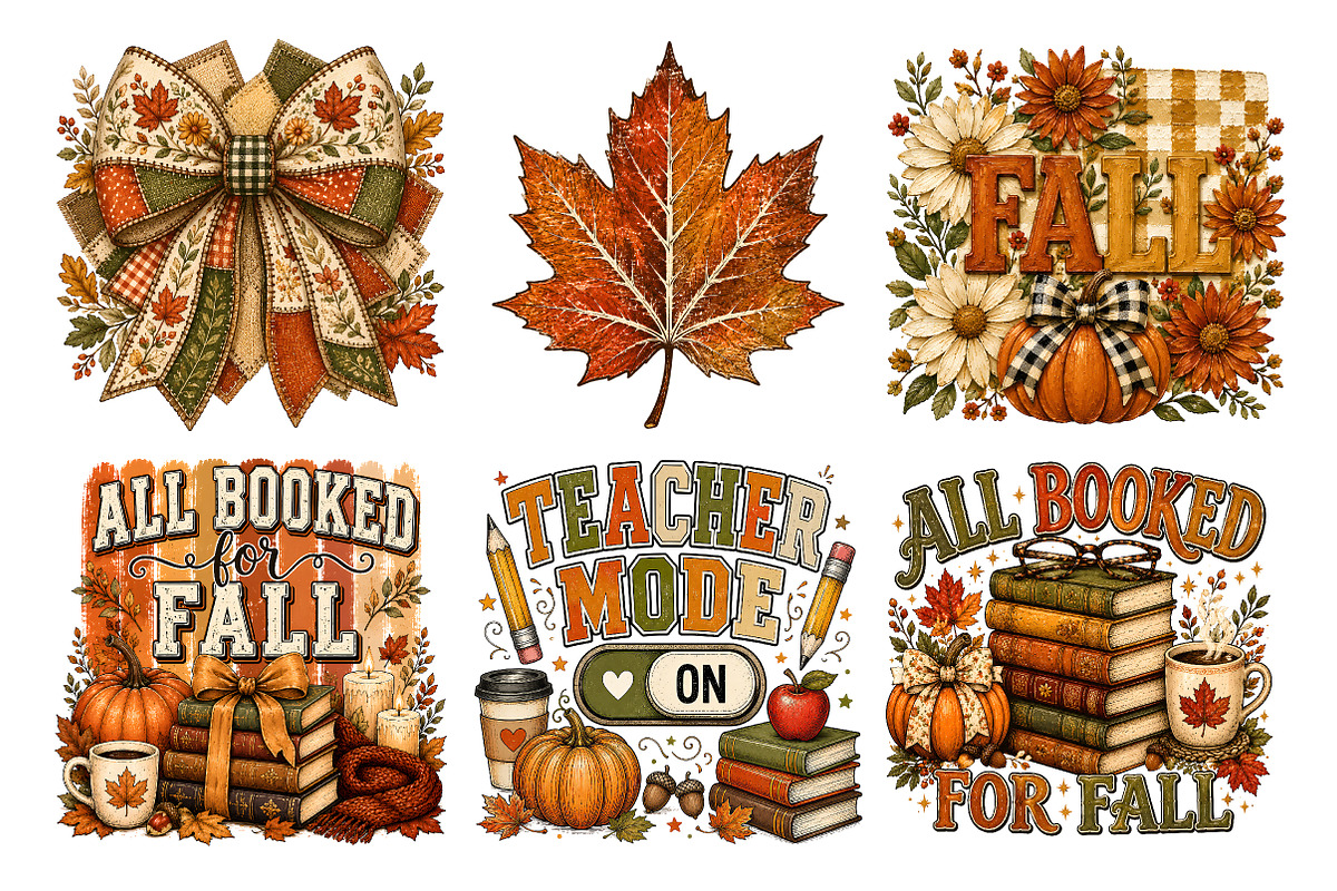 Cozy Autumn Fall Sublimation Bundle, a Seasonal Illustration by Libby Wishes (Photo 3 of 4)