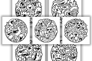 DOODLE in CIRCLE COLORING PAGE, an Animal Illustration by Randomtypesht (Thumbnail 2 of 3)