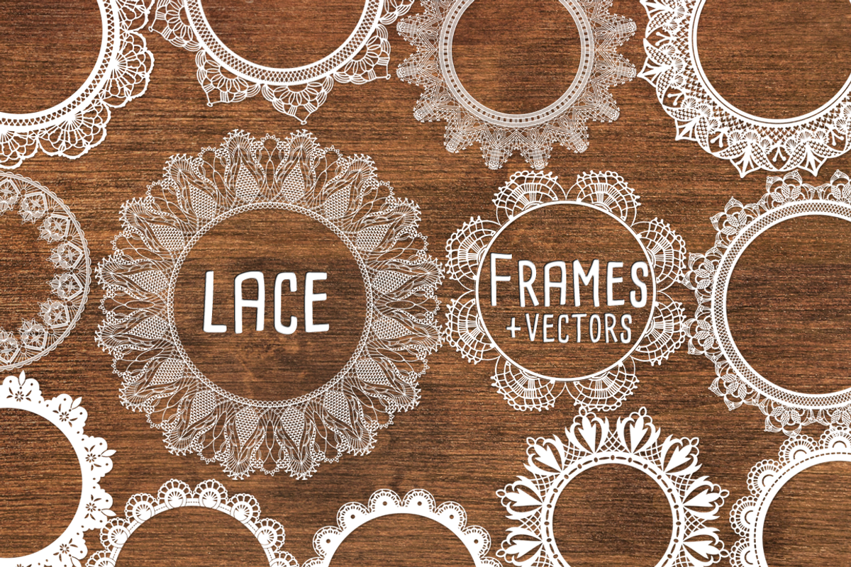 White Lace Frames with Lace Vectors, an Object Graphic by Paper Element (Photo 1 of 3)
