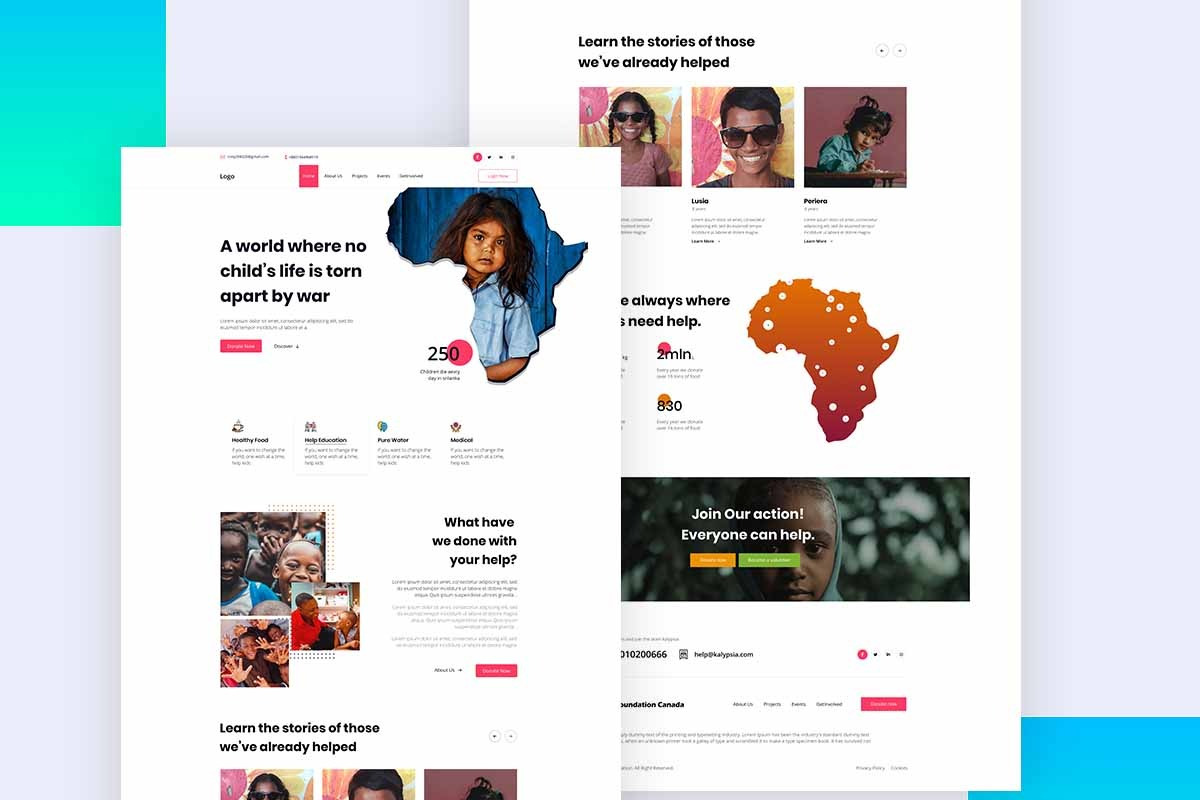 Charity Web Template In Figma, a Websites & App Template by ArtGalaxy