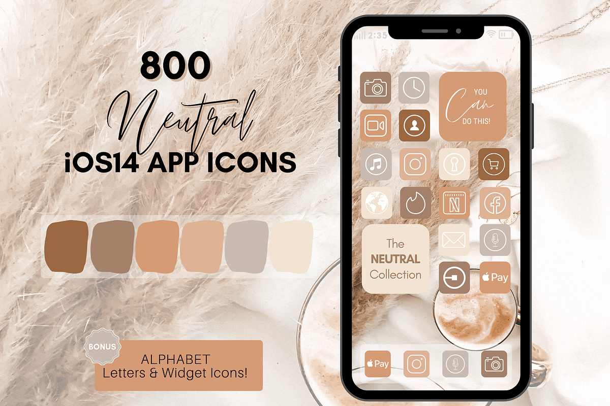 Neutral Theme iOS 14 App Icon Pack, an Icon by Templatables (Photo 1 of 8)
