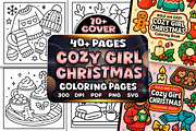Easy Cozy Girl Christmas Coloring, a Seasonal Illustration by Craftsbeefy (Thumbnail 1 of 4)