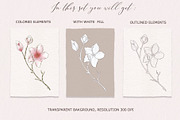 Cherry blossom cliparts and patterns, an Illustration by TatiArti (Thumbnail 3 of 12)