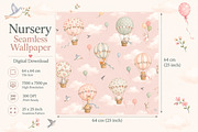 Pastel Air Balloon Nursery Wallpaper, a Wallpaper Graphic by by creative paper (Thumbnail 5 of 14)