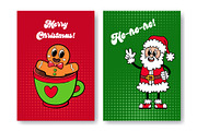 Groovy Christmas Cards Set, a Design Template by Barsuk's Shop (Thumbnail 1 of 2)