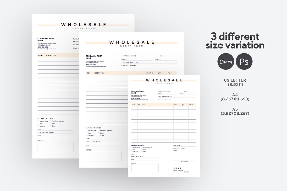 Printable order form canva/photoshop, a Templates & Theme by Axpand (Photo 1 of 7)
