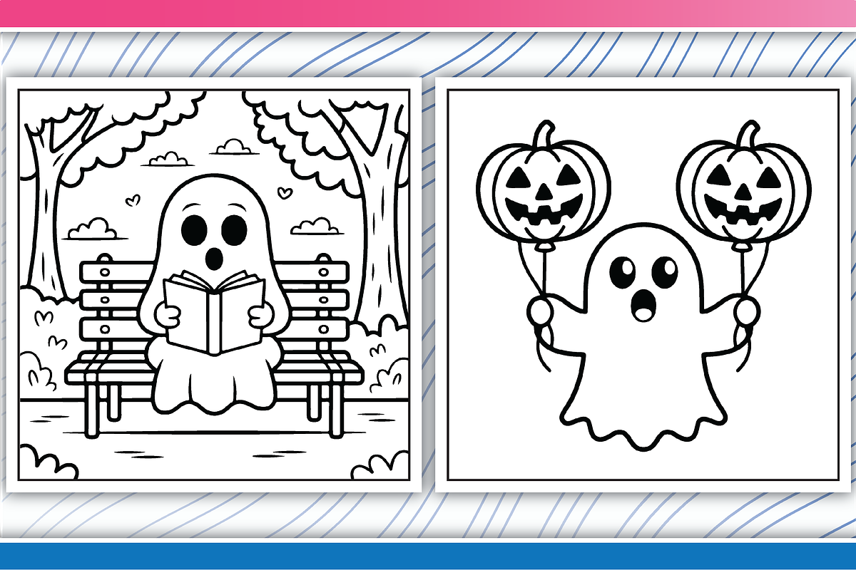 Spooky City Coloring Pages, an Illustration by LightExpress (Photo 3 of 6)