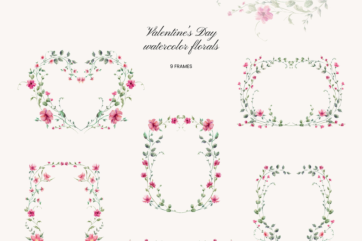 Valentine’s Day watercolor florals, a Decorative Illustration by Yuliia Lashevska (Photo 7 of 11)
