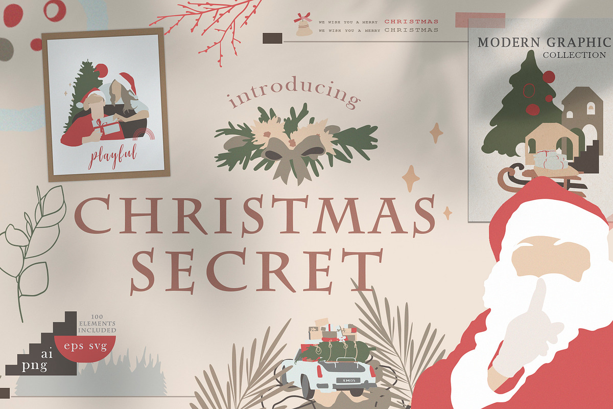 Christmas Secret Cozy Graphic Set, a Decorative Illustration by Ann Art Houze (Photo 1 of 14)