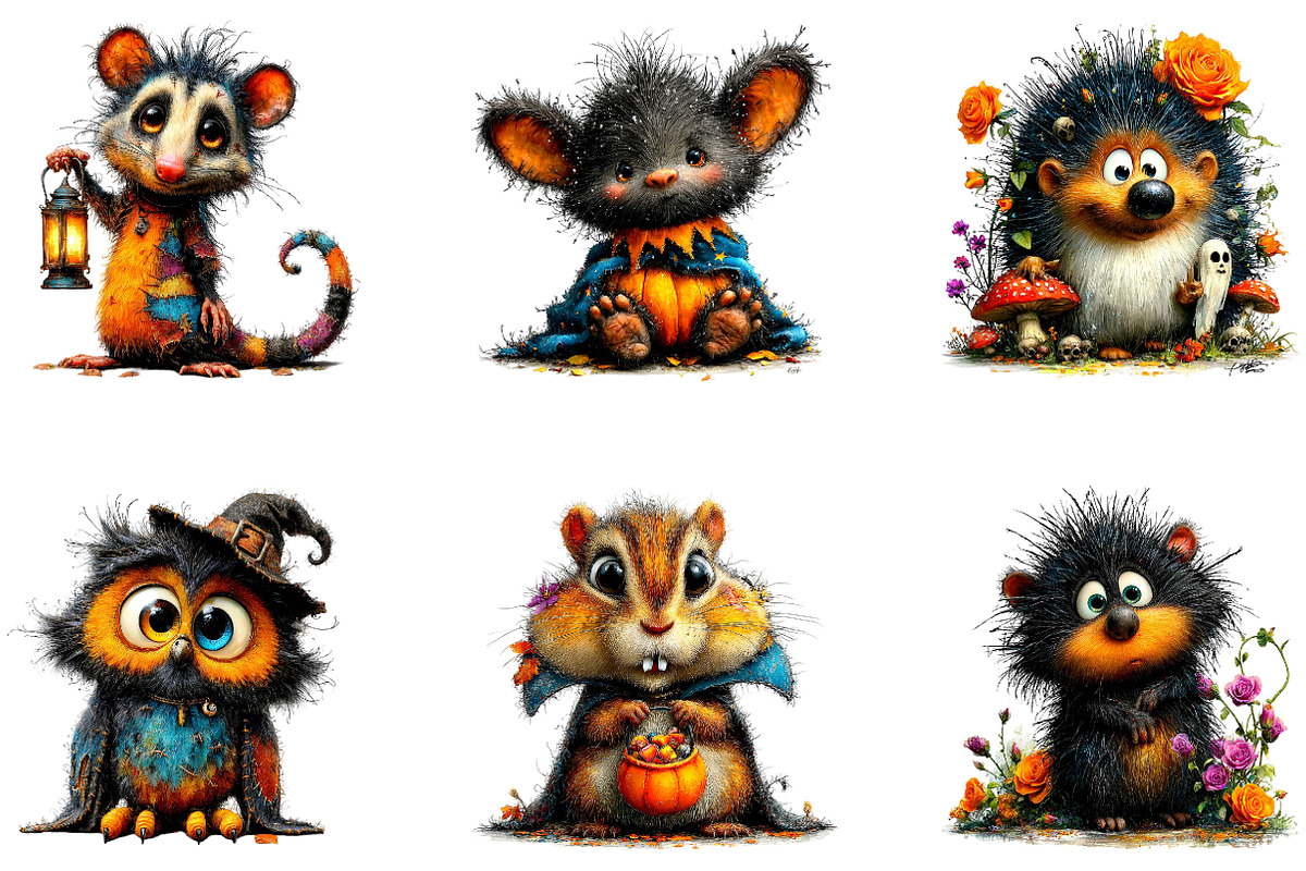 Creepy Cute Woodland Animals, a Seasonal Illustration by CreationArt (Photo 2 of 5)