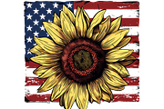 Patriotic Sunflower Clipart, a Decorative Illustration by Printable Treasure (Thumbnail 2 of 5)