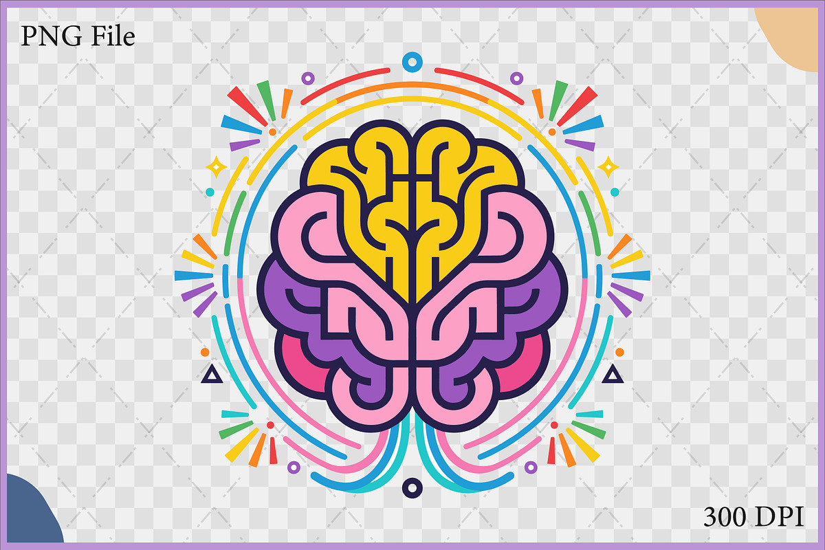 Colorful Brain Vector SVG Clipart, an Object Illustration by Gfx Expert Team (Photo 2 of 3)