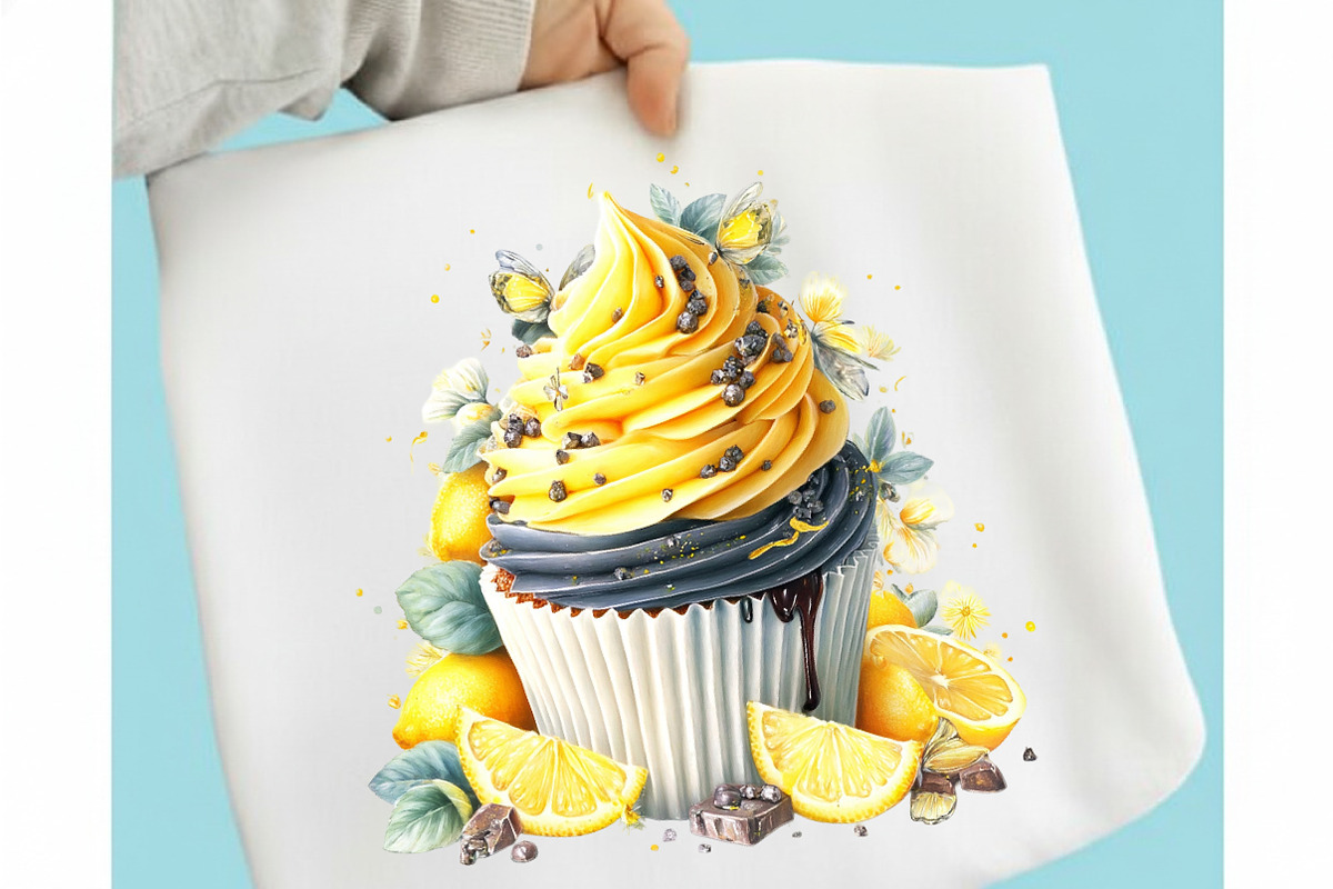 Whimsical Fruits Lemon Cupcake Clipa, an Illustration by designcity5 (Photo 5 of 5)
