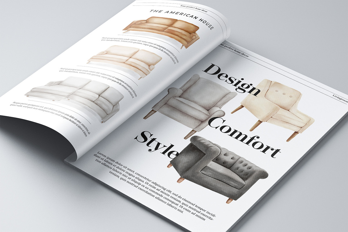 Watercolor Interior Creator, a Decorative Illustration by Kotulska (Photo 15 of 18)