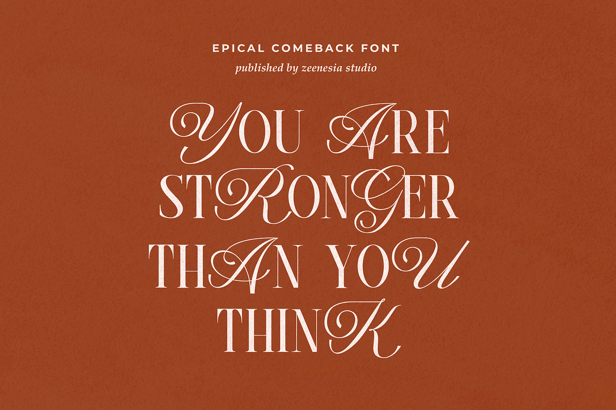 Epical Comeback Font, a Serif Font by zeenesia (Photo 6 of 20)