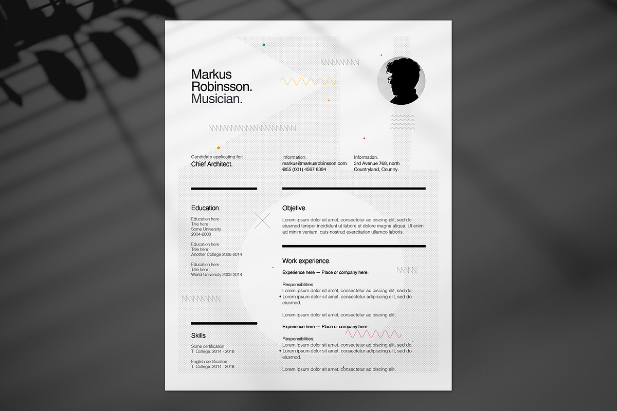 Minimal Creative Resume Pack by Srg, a Resume Template by Srg® (Photo 5 of 11)